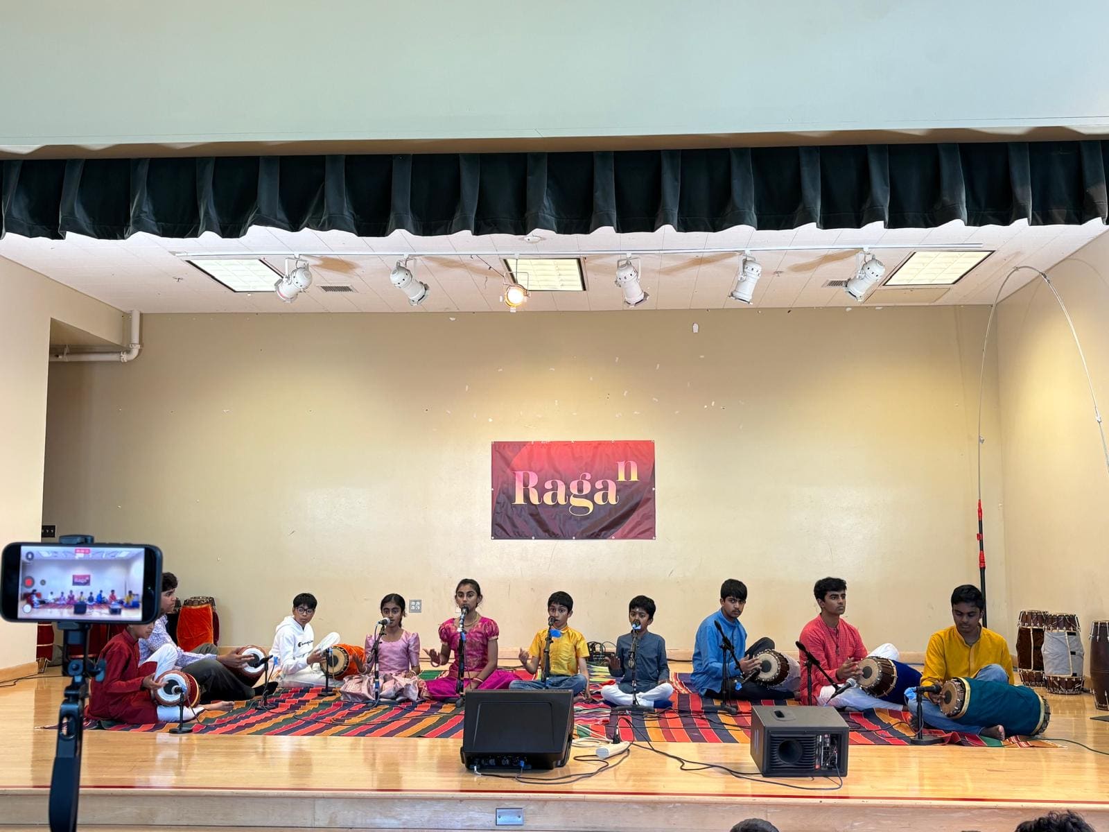 Hari Anumolu accompanying on the mridangam